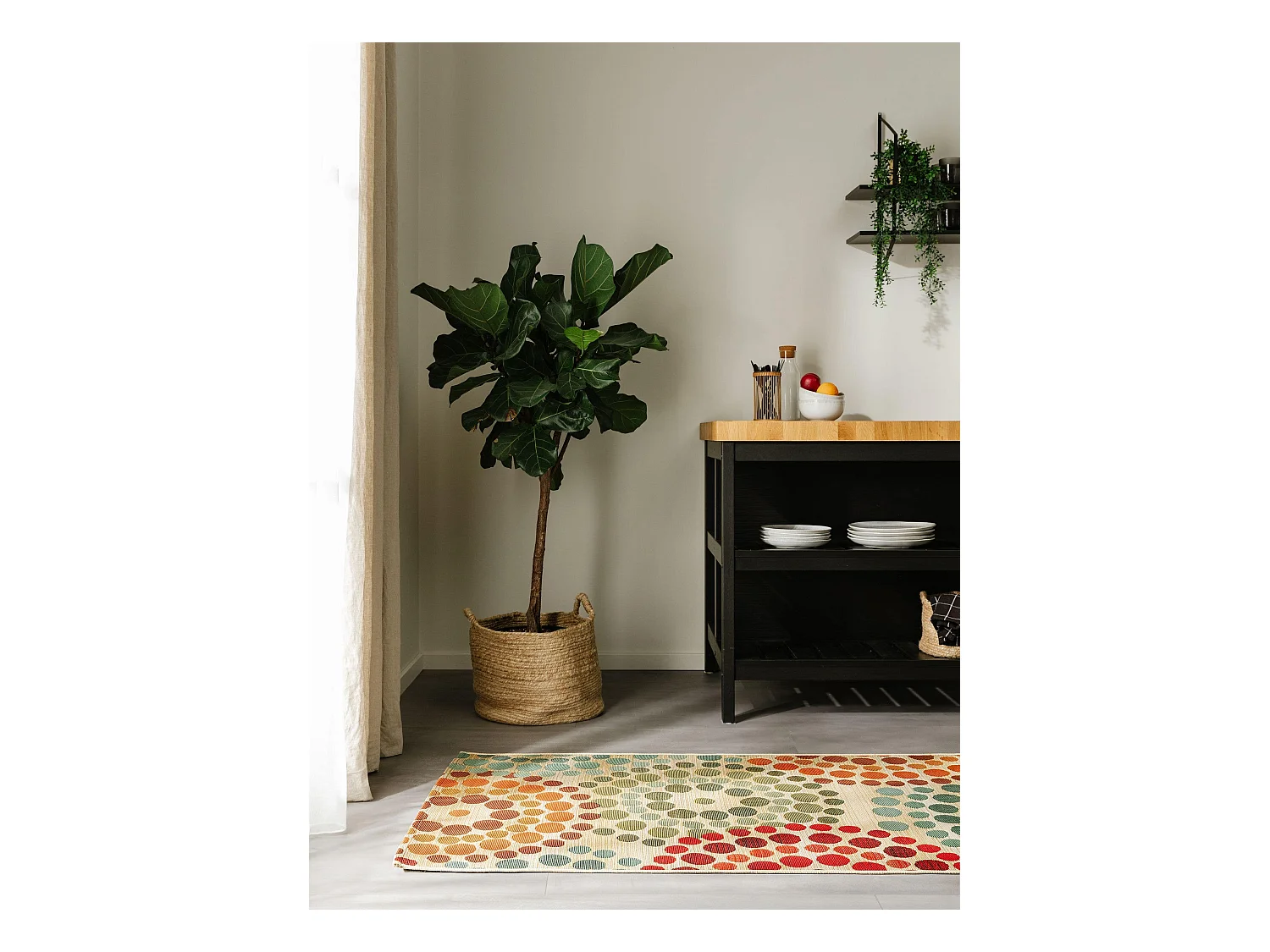 Tapis d'extérieur & intérieur Artis Beige/Multicouleur 80x250 cm