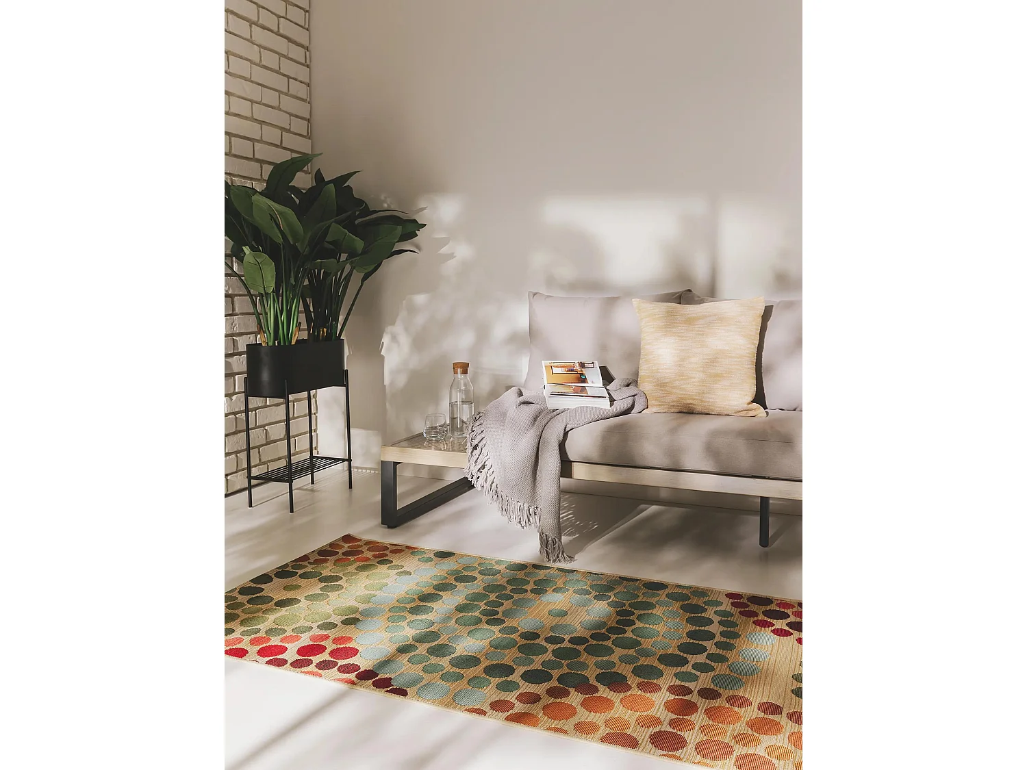 Tapis d'extérieur & intérieur Artis Beige/Multicouleur 80x250 cm