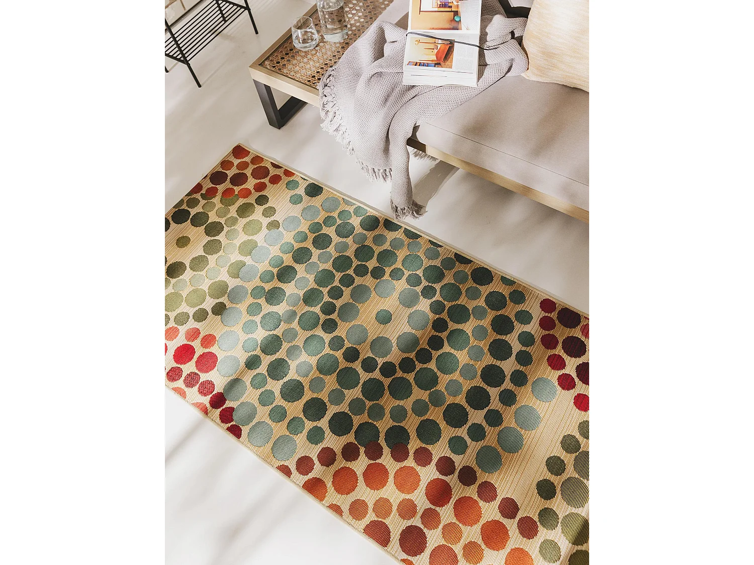 Tapis d'extérieur & intérieur Artis Beige/Multicouleur 80x250 cm