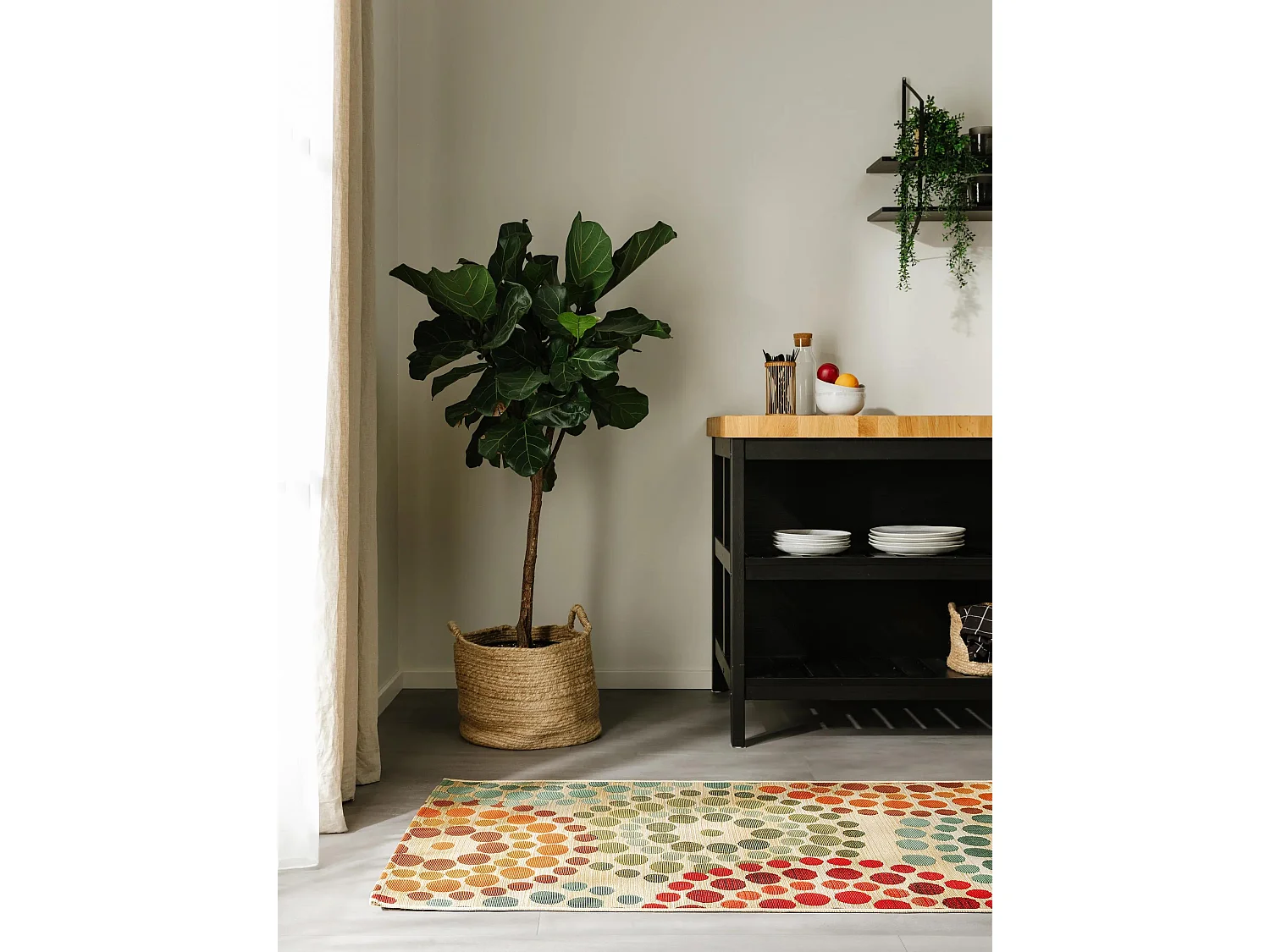 Tapis d'extérieur & intérieur Artis Beige/Multicouleur 80x250 cm