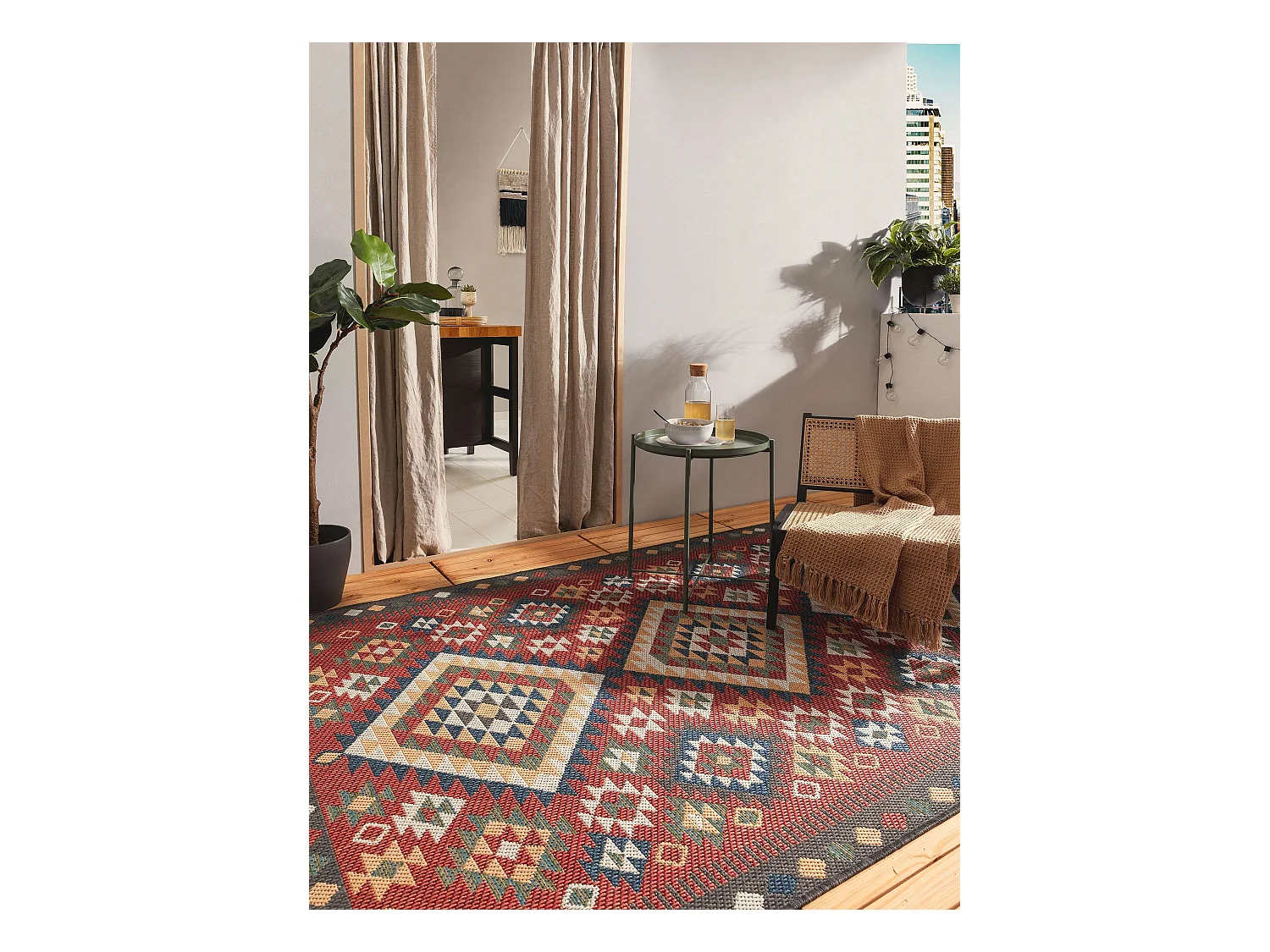 Tapis d'extérieur & intérieur Mirena Rouge 200x290 cm