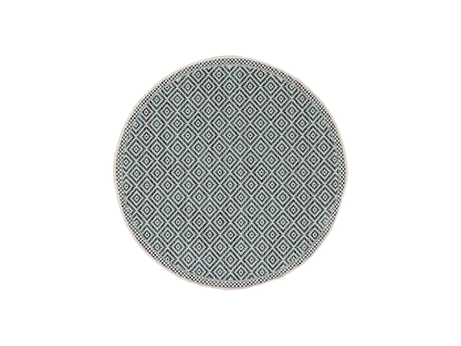 Tapis d'extérieur & intérieur rond Cleo Bleu ø 120 cm rond