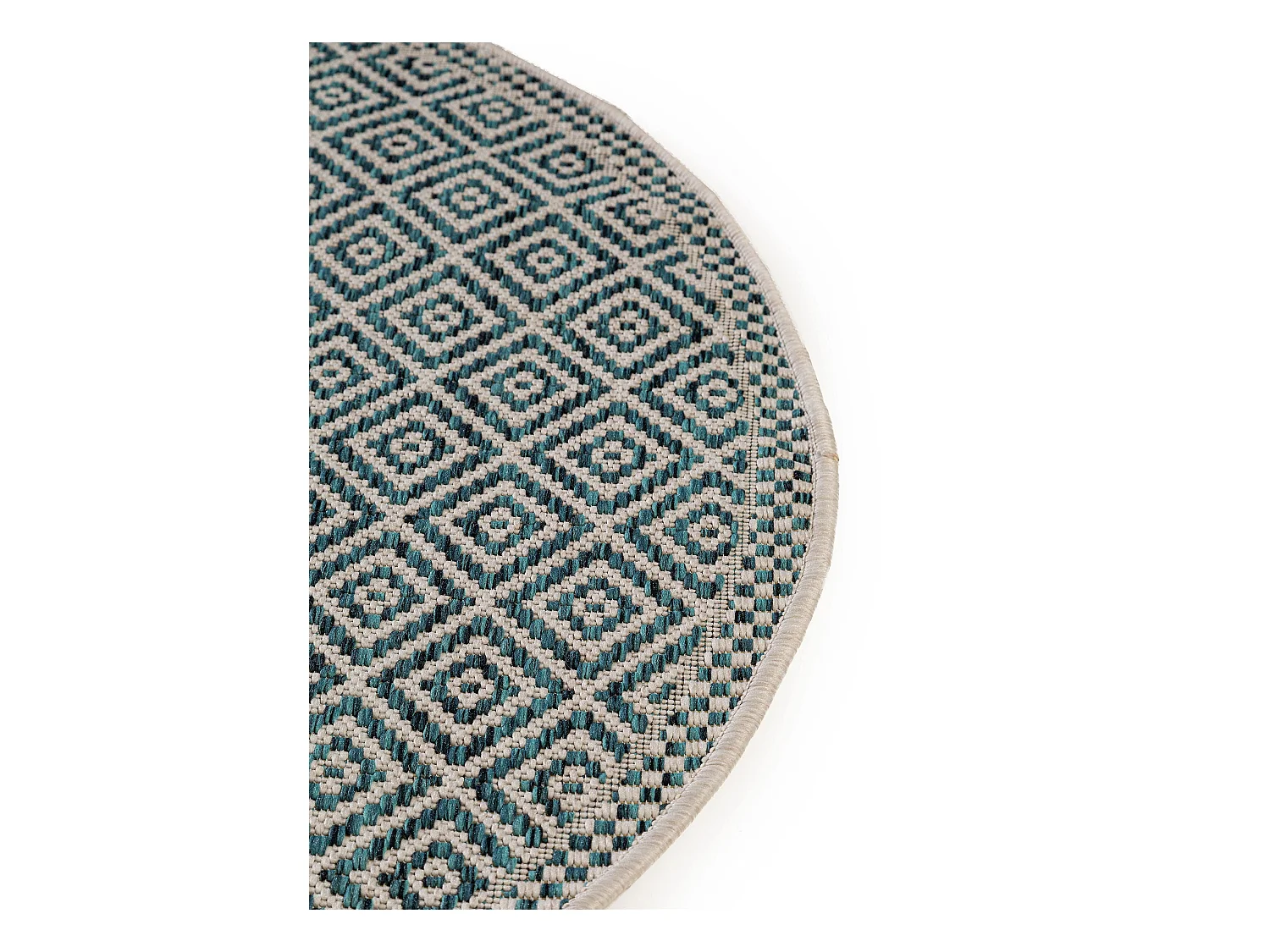 Tapis d'extérieur & intérieur rond Cleo Bleu ø 120 cm rond