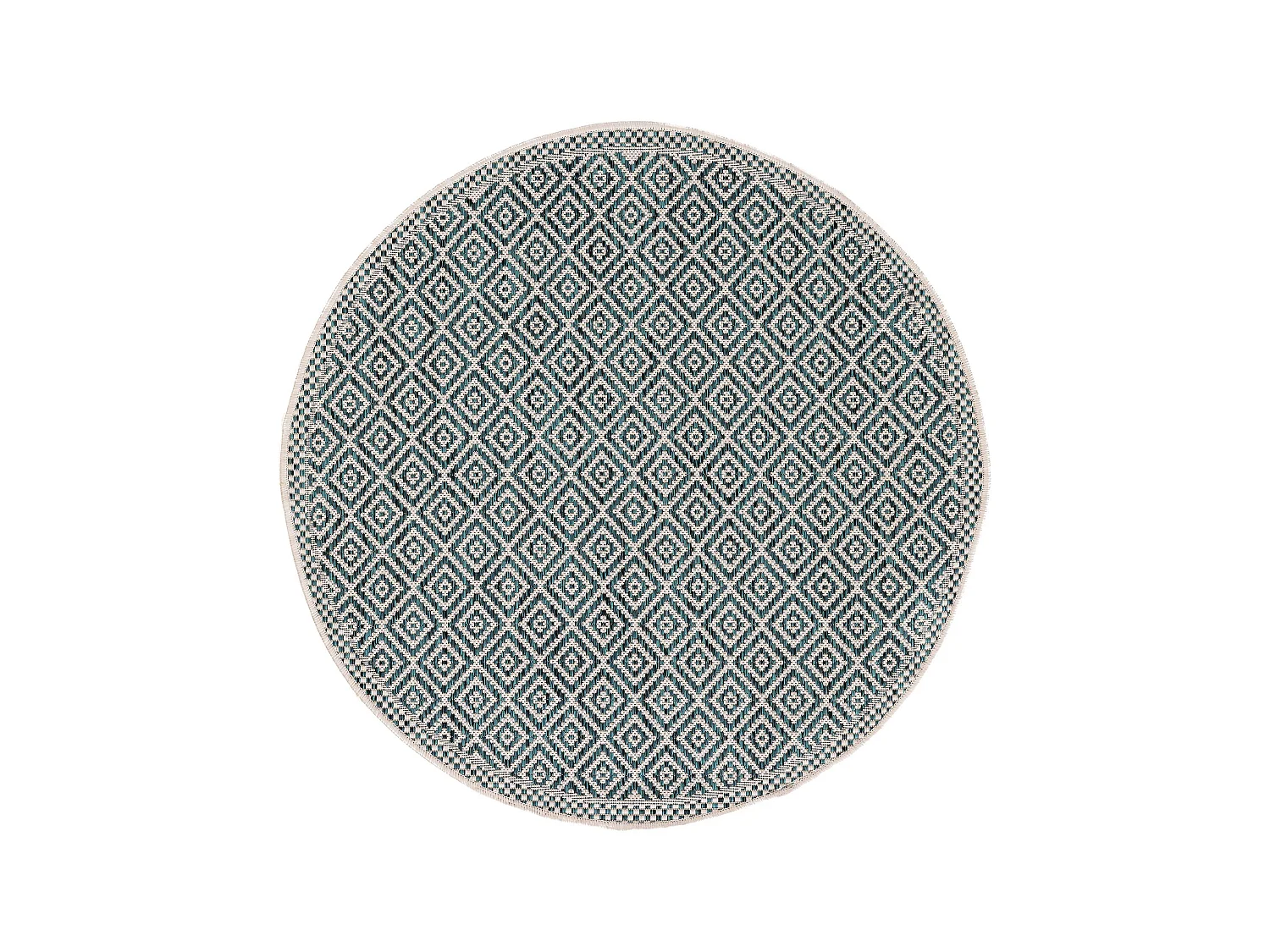 Tapis d'extérieur & intérieur rond Cleo Bleu ø 120 cm rond