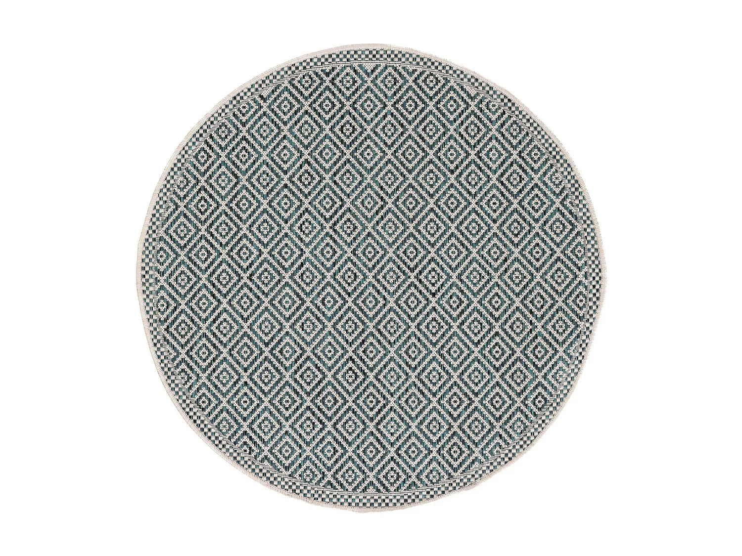 Tapis d'extérieur & intérieur rond Cleo Bleu ø 120 cm rond