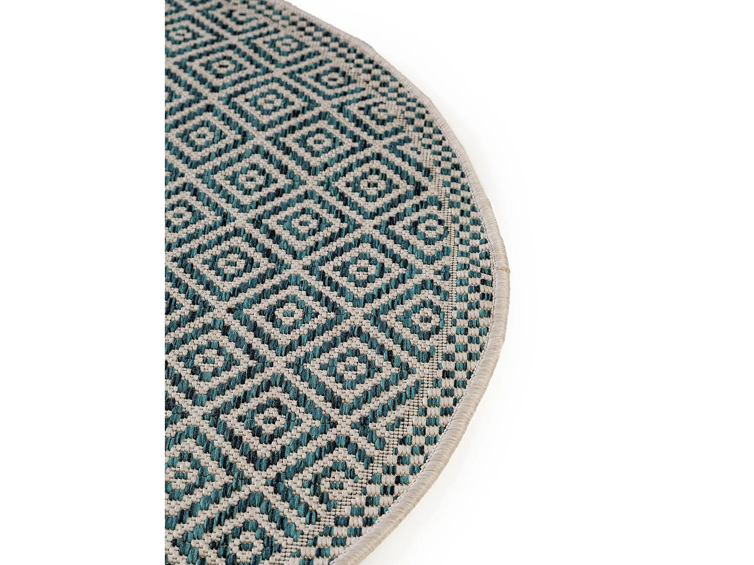 Tapis d'extérieur & intérieur rond Cleo Bleu ø 120 cm rond