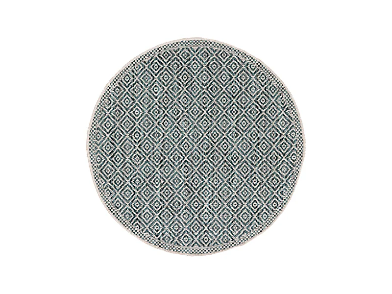 Tapis d'extérieur & intérieur rond Cleo Bleu ø 120 cm rond