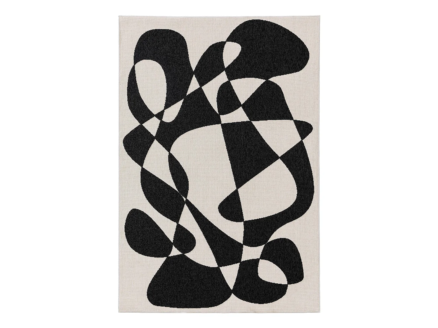 Tapis d'extérieur & intérieur Taro Noir & Blanc 120x170 cm