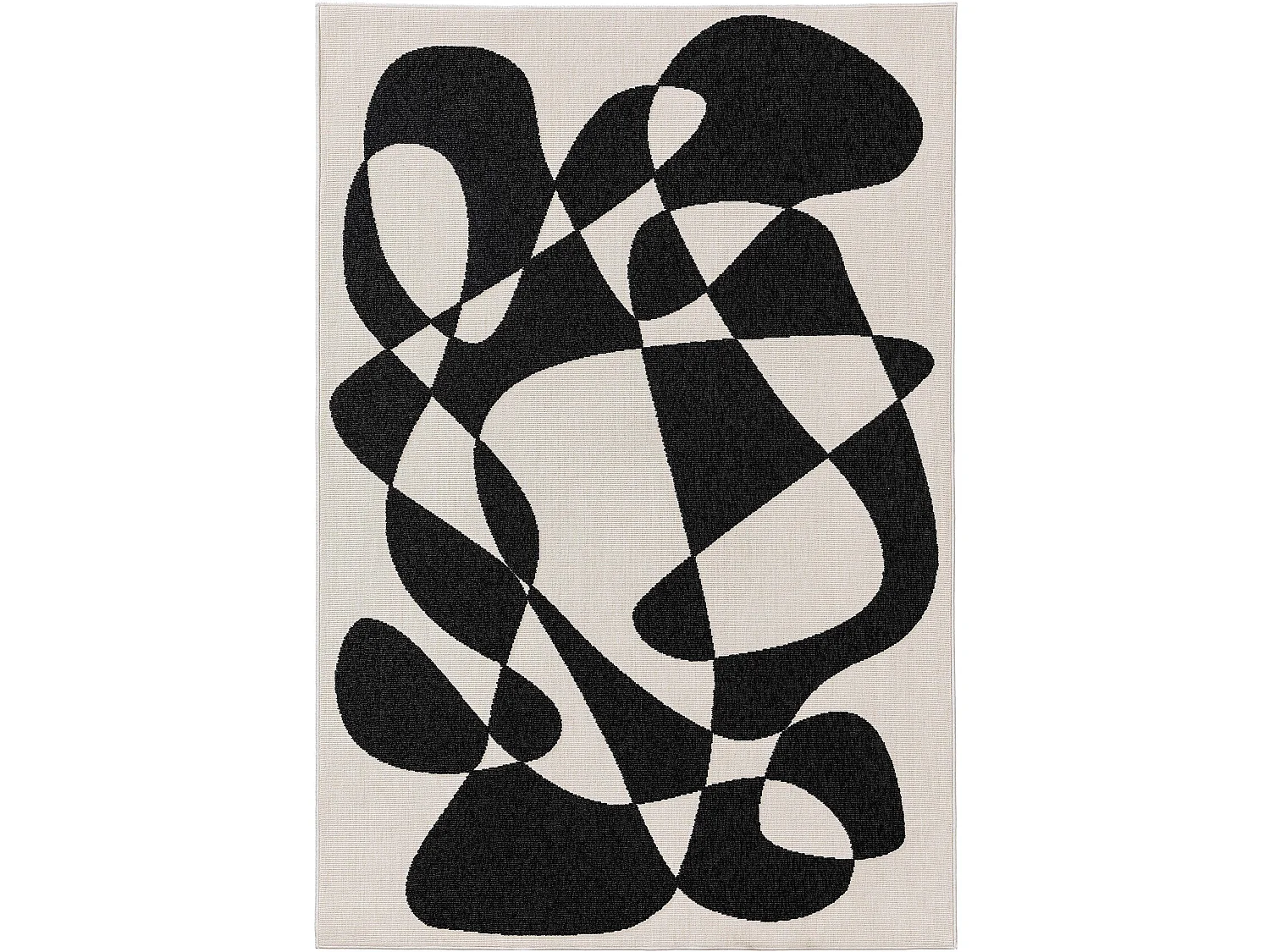 Tapis d'extérieur & intérieur Taro Noir & Blanc 120x170 cm