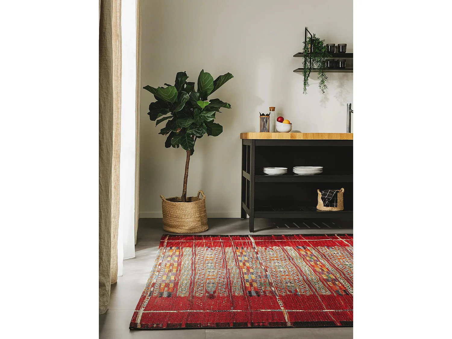 Tapis d'extérieur & intérieur Artis Multicouleur/Rouge 80x165 cm