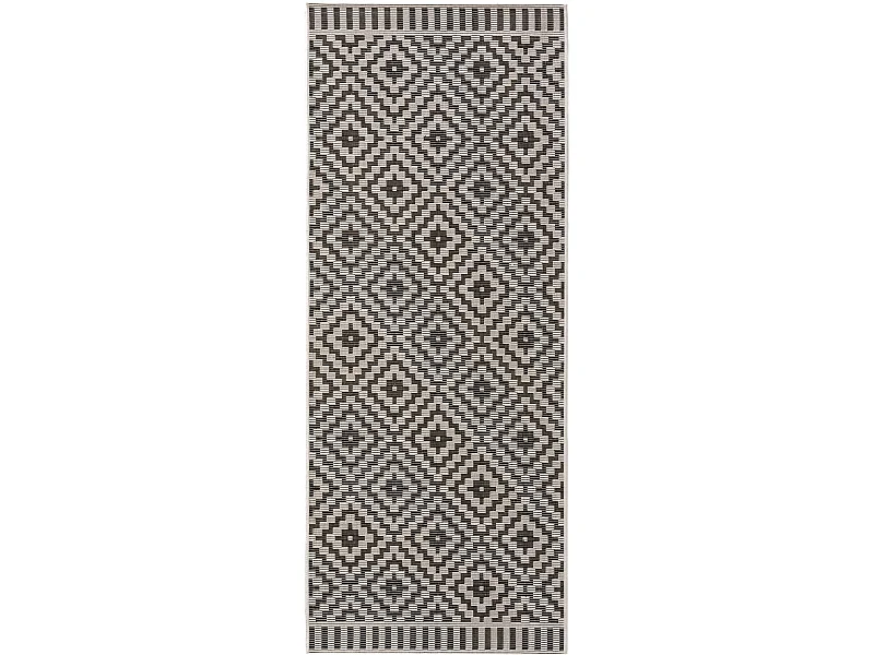 Tapis d'extérieur & intérieur Metro Noir & Blanc 80x200 cm