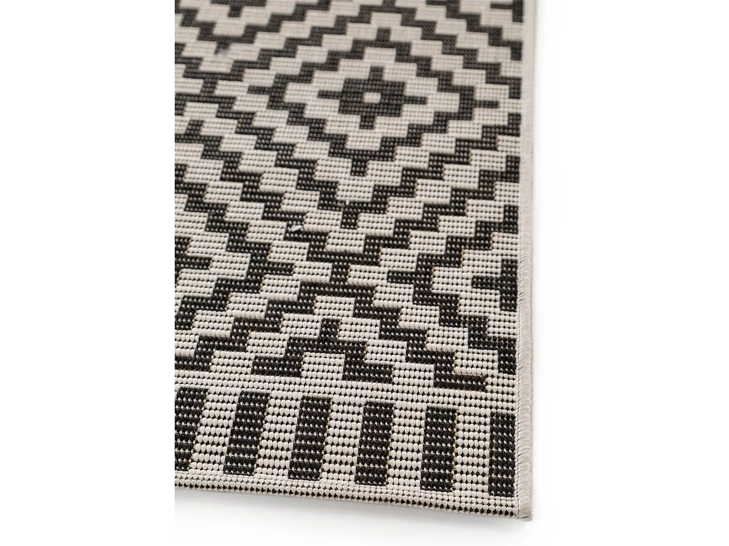 Tapis d'extérieur & intérieur Metro Noir & Blanc 80x200 cm