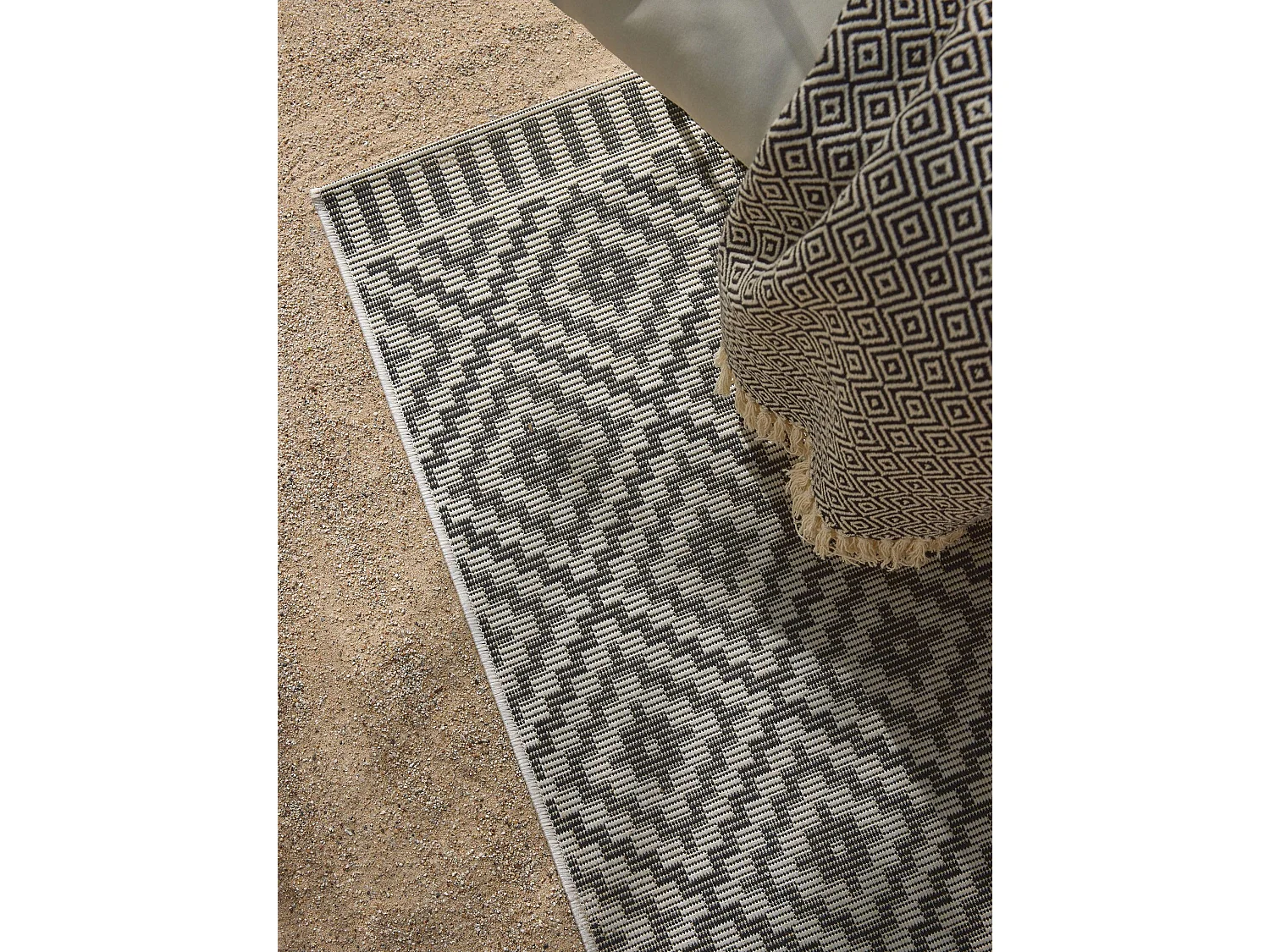 Tapis d'extérieur & intérieur Metro Noir & Blanc 80x200 cm