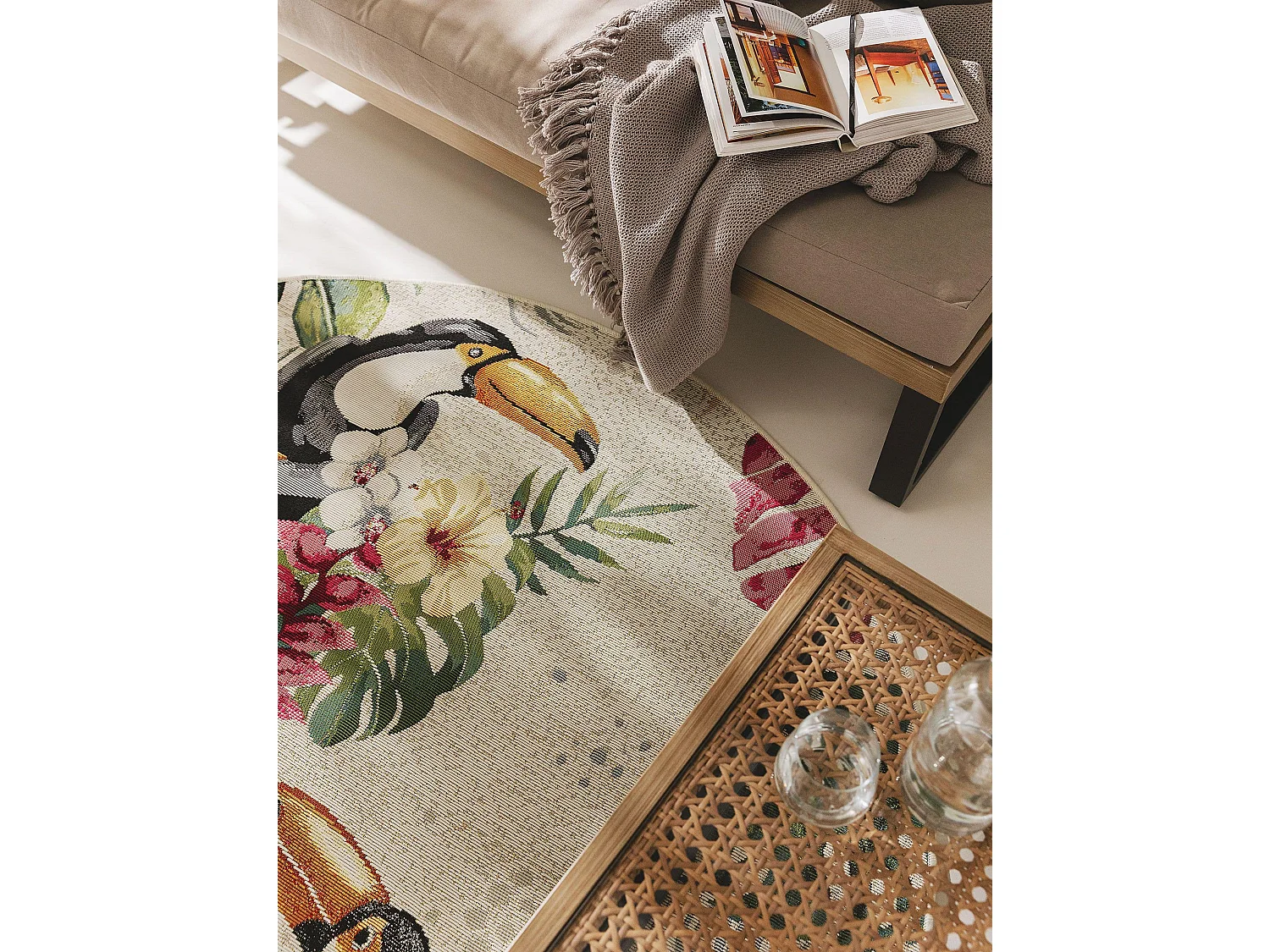 Tapis d'extérieur & intérieur rond Artis Multicouleur ø 160 cm rond