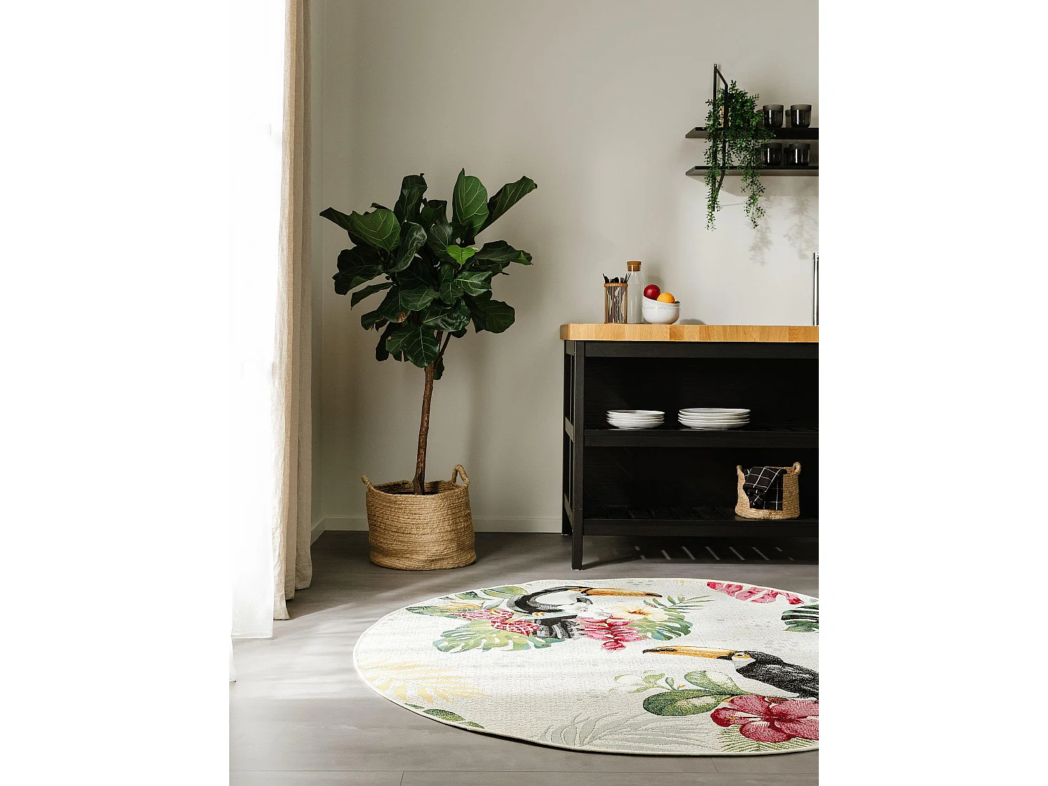 Tapis d'extérieur & intérieur rond Artis Multicouleur ø 160 cm rond