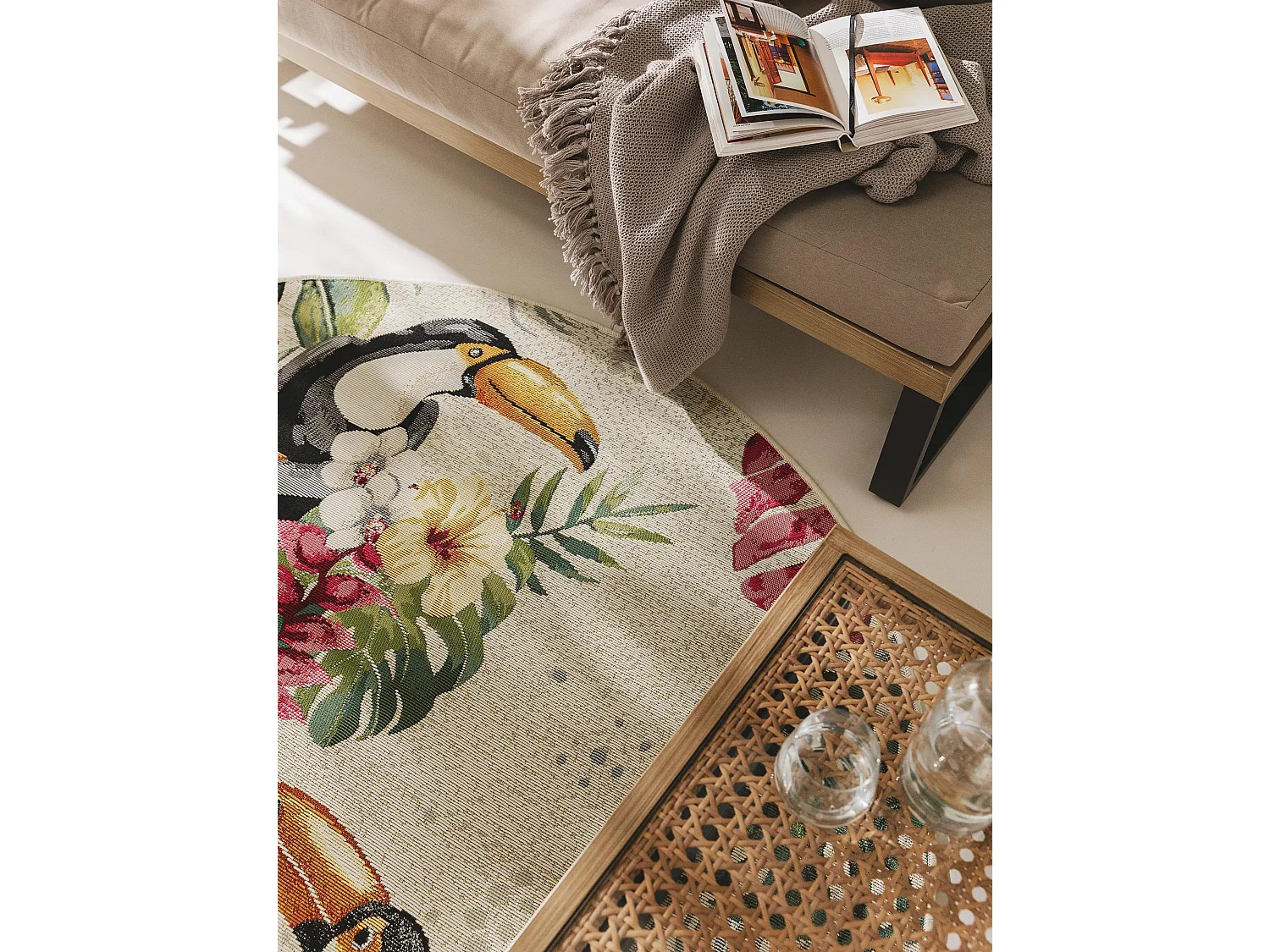 Tapis d'extérieur & intérieur rond Artis Multicouleur ø 160 cm rond