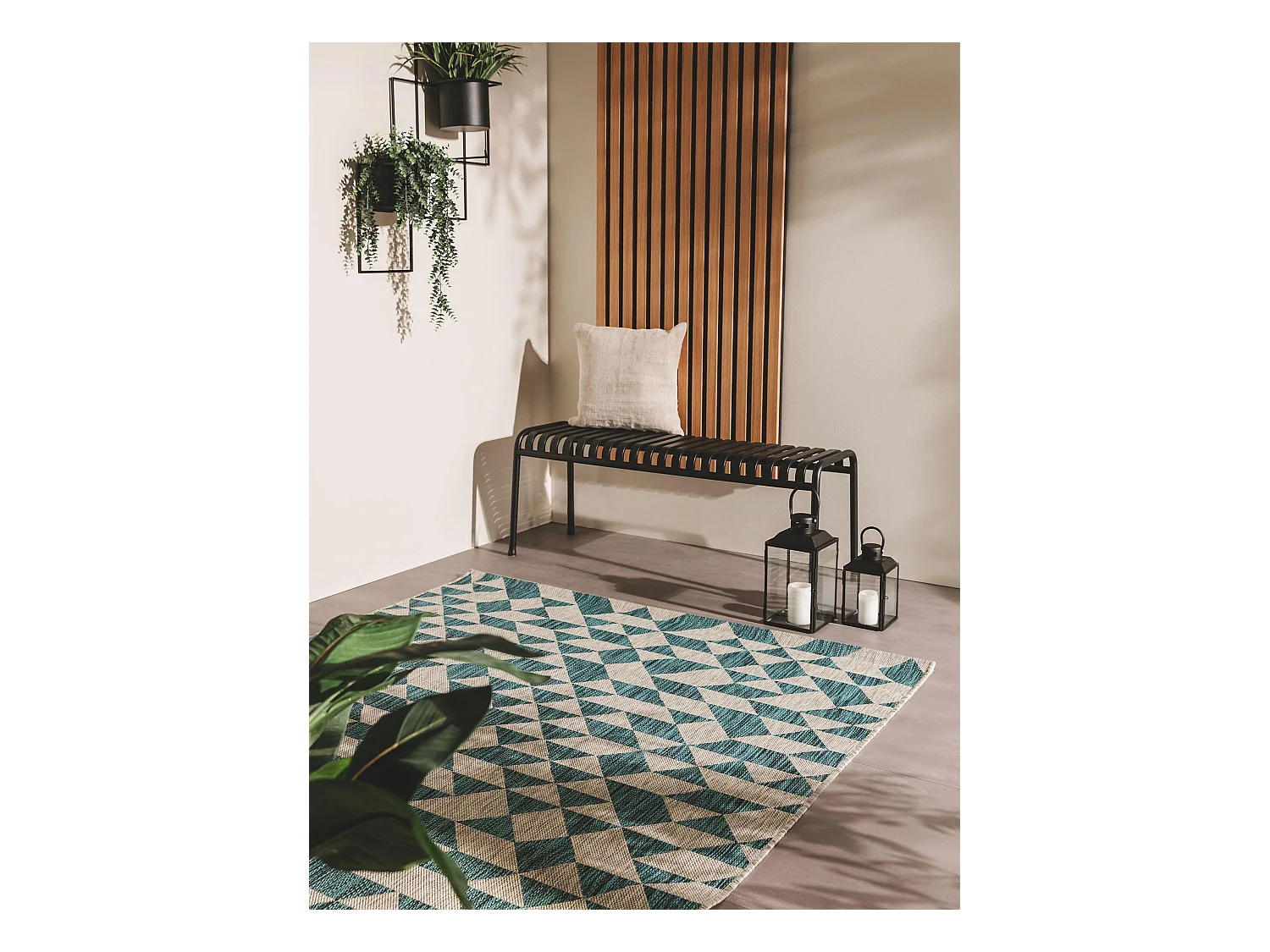 Tapis d'extérieur & intérieur Cleo Bleu 80x150 cm