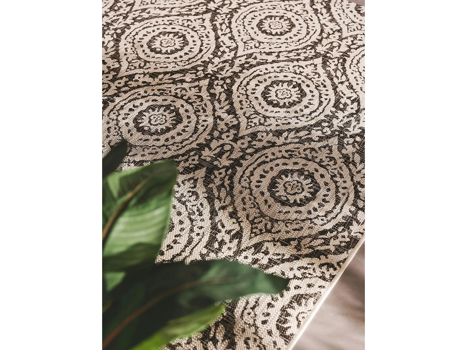 Tapis d'extérieur & intérieur Cleo Blanc & Noir 120x170 cm