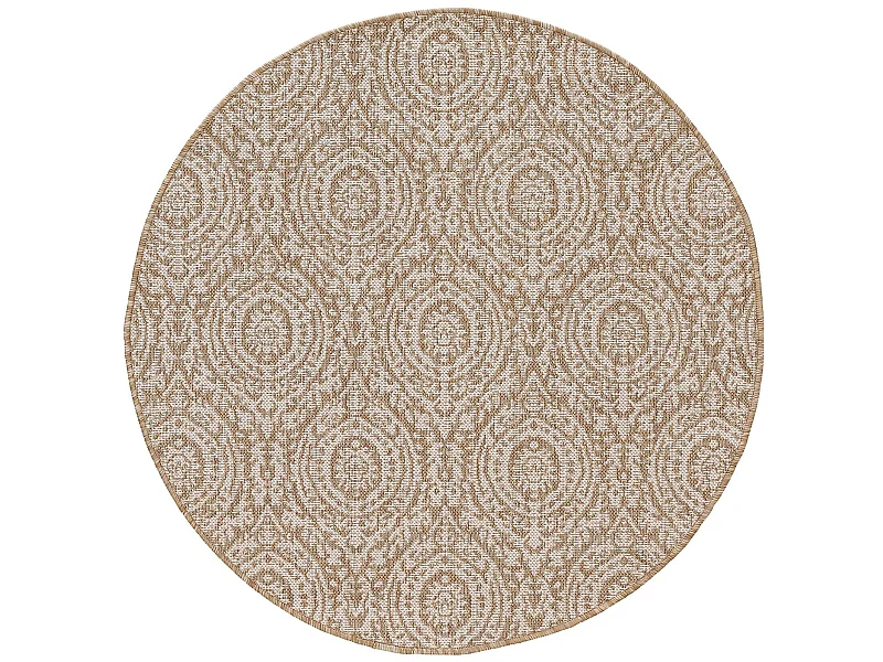 Tapis d'extérieur & intérieur rond Cleo Crème/Beige ø 120 cm rond