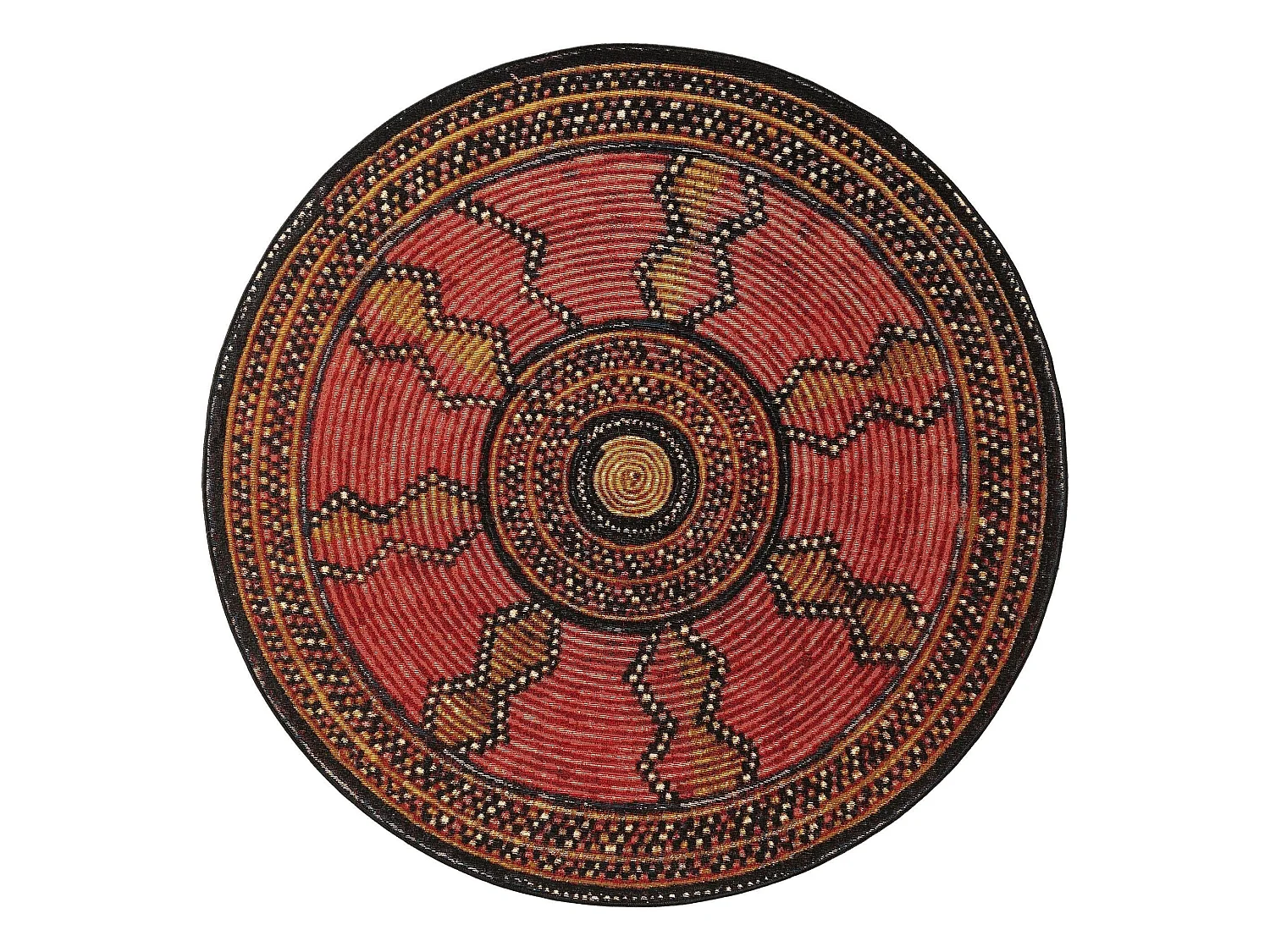 Tapis d'extérieur & intérieur rond Artis Rouge ø 160 cm rond