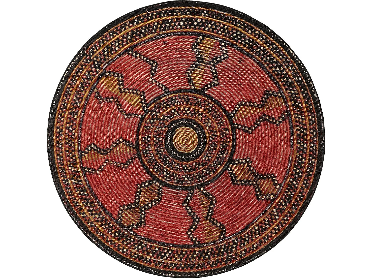 Tapis d'extérieur & intérieur rond Artis Rouge ø 160 cm rond