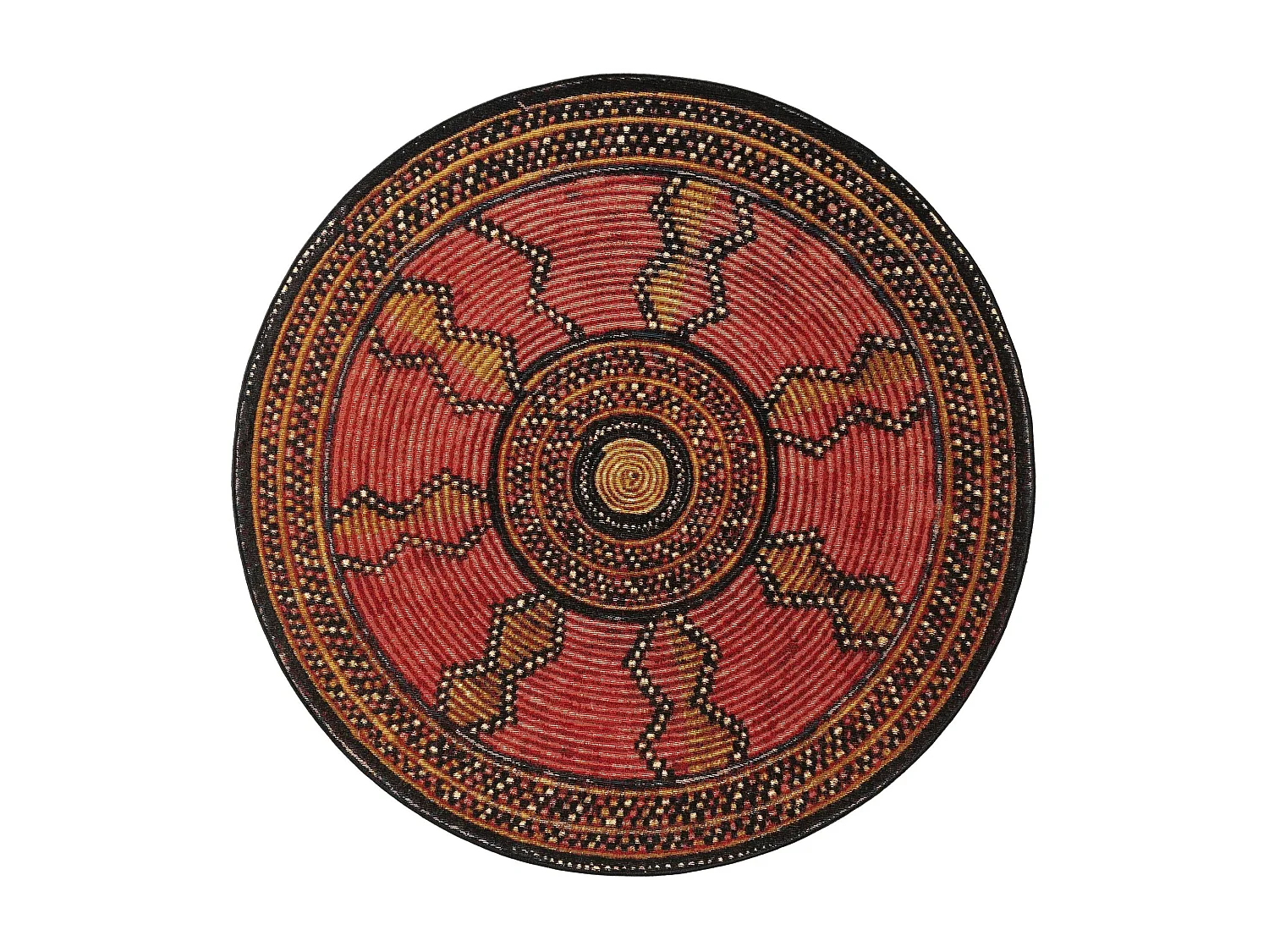 Tapis d'extérieur & intérieur rond Artis Rouge ø 160 cm rond