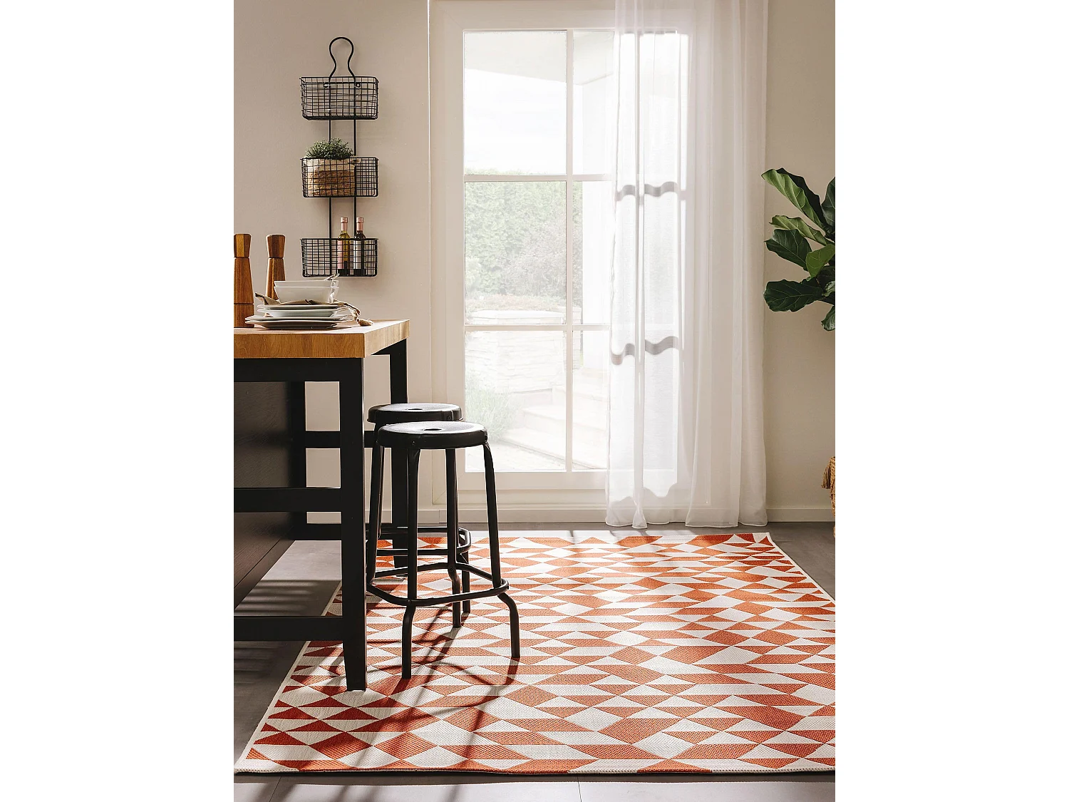 Tapis d'extérieur & intérieur Cleo Orange 80x150 cm