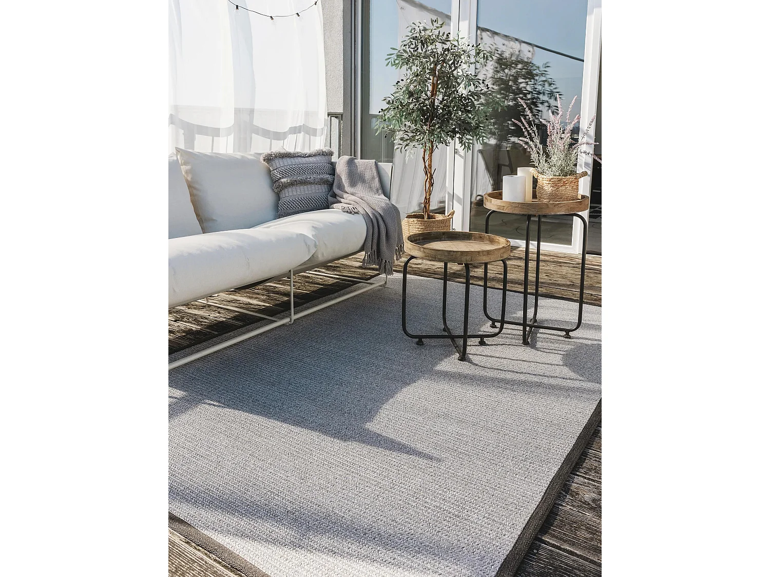 Tapis d'extérieur & intérieur Nandi Gris 200x300 cm