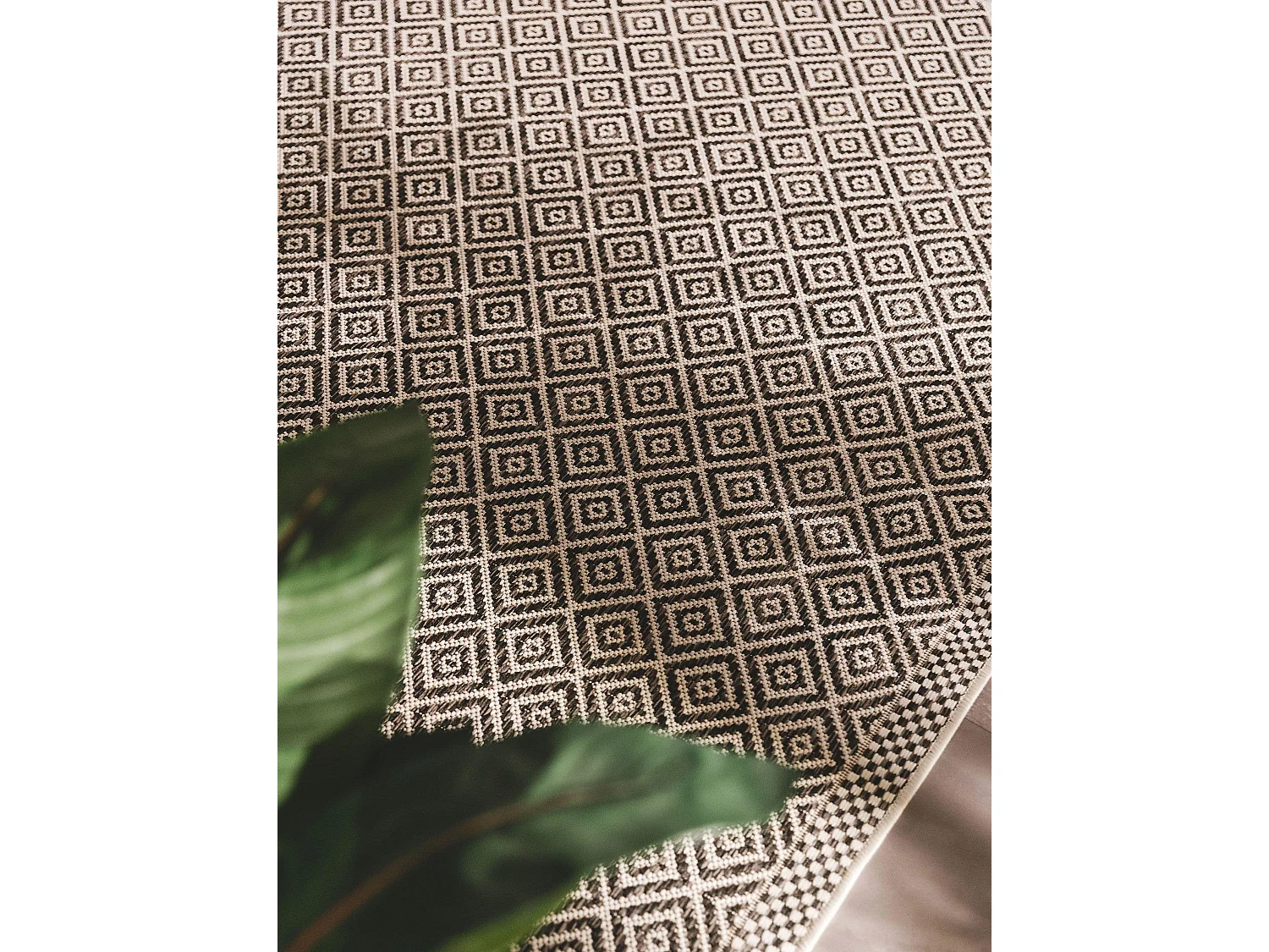 Tapis d'extérieur & intérieur Cleo Blanc & Noir 120x170 cm