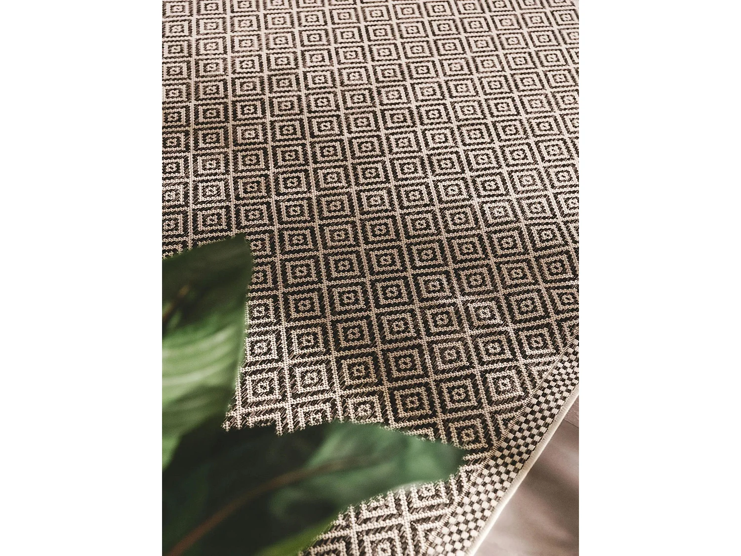 Tapis d'extérieur & intérieur Cleo Blanc & Noir 120x170 cm