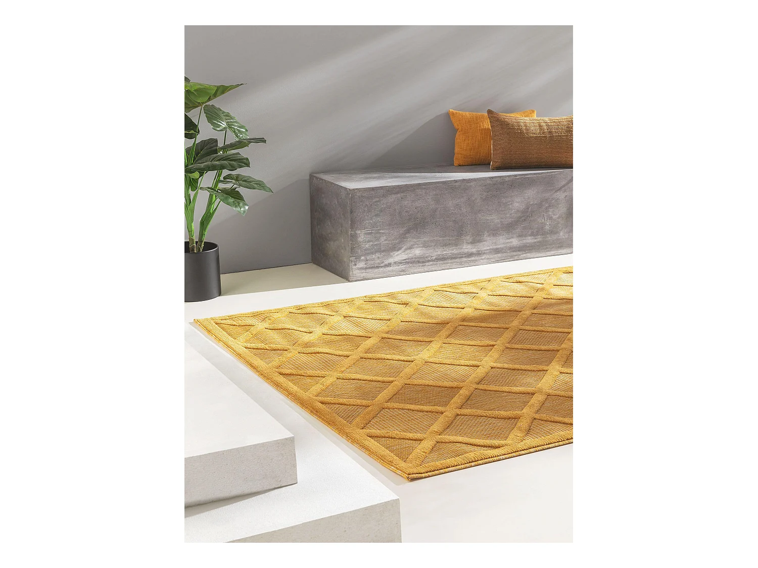 Tapis d'extérieur & intérieur Bonte Jaune 80x150 cm