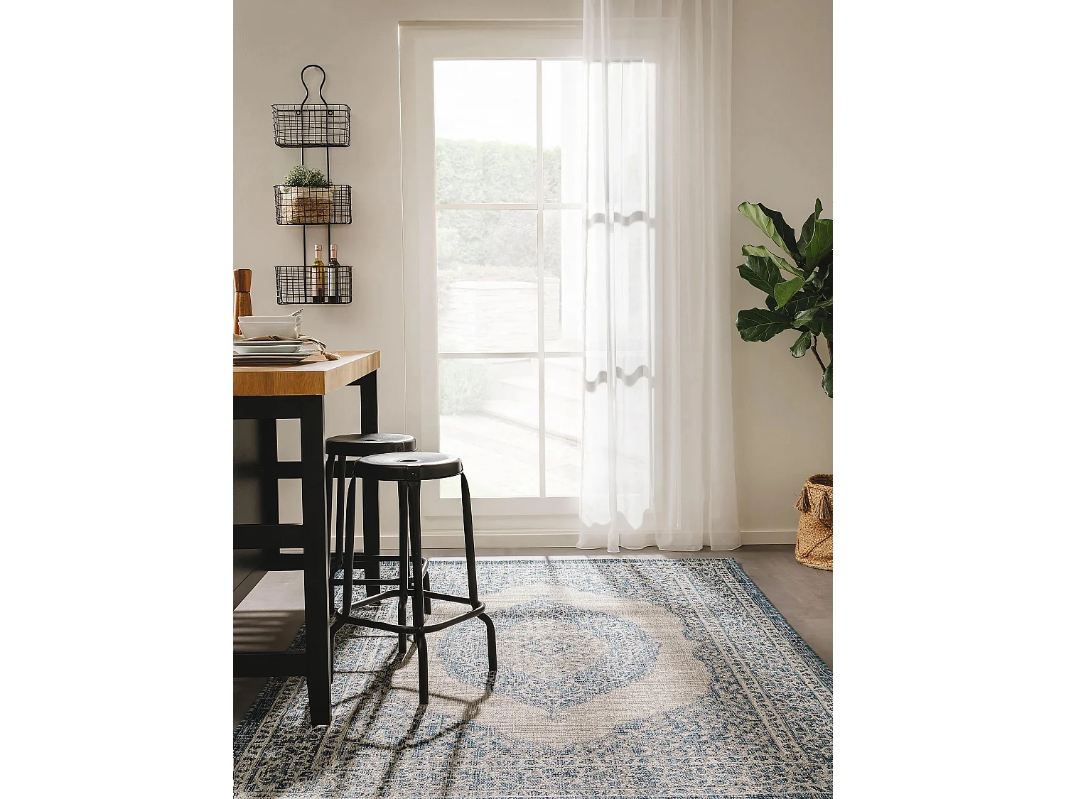 Tapis d'extérieur & intérieur Cleo Bleu 140x200 cm