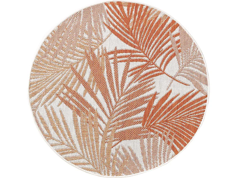 Tapis d'extérieur & intérieur rond Cleo Orange ø 120 cm rond