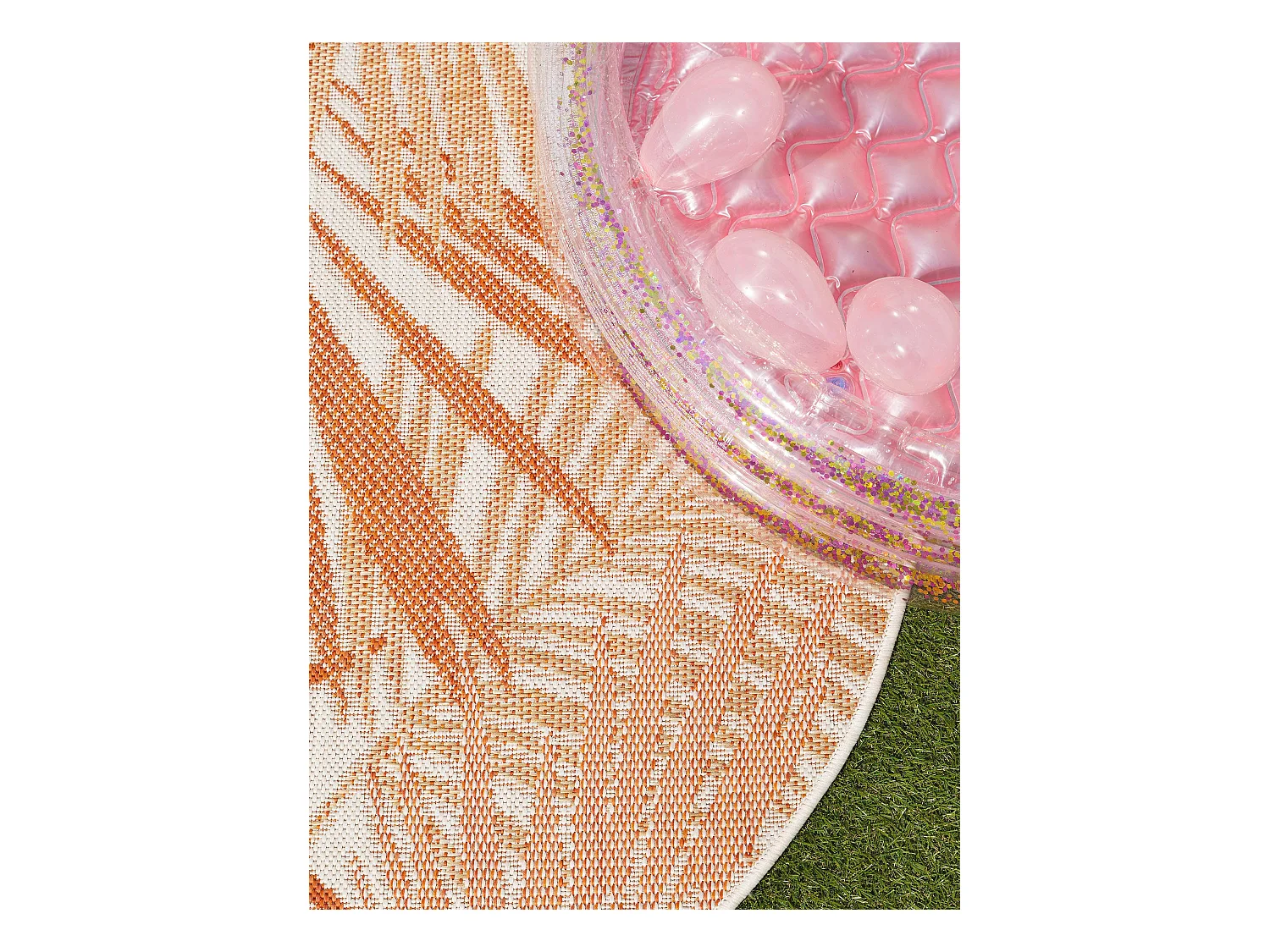 Tapis d'extérieur & intérieur rond Cleo Orange ø 120 cm rond