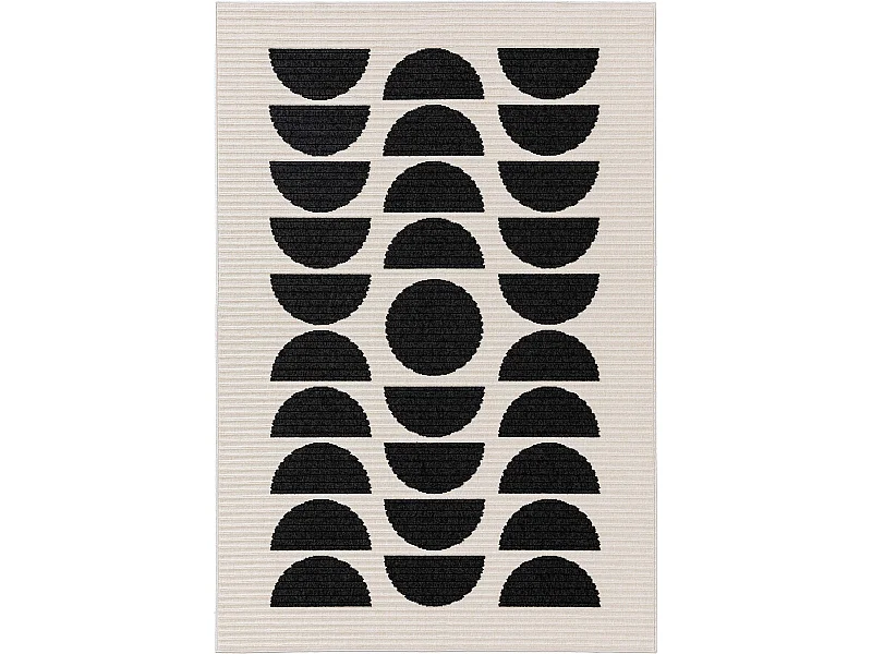 Tapis d'extérieur & intérieur Taro Noir & Blanc 200x290 cm
