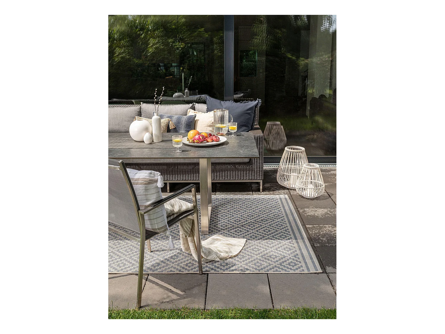 Tapis d'extérieur & intérieur Metro Bleu 160x230 cm