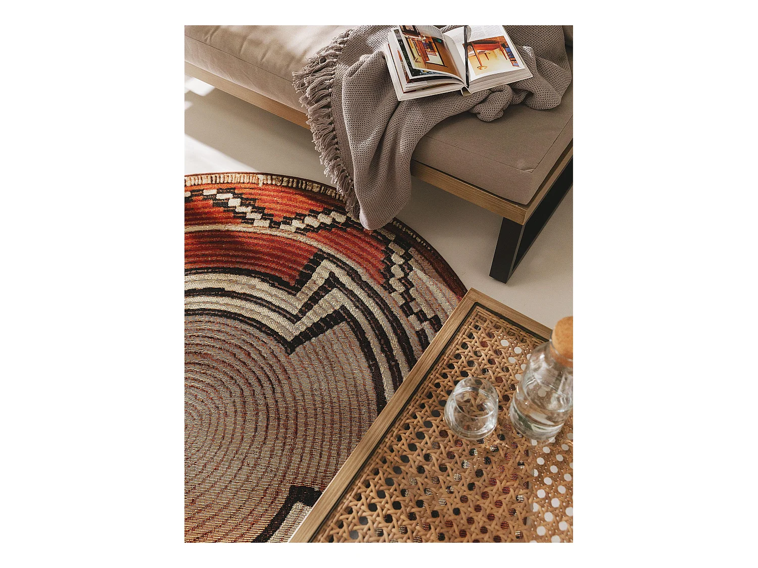 Tapis d'extérieur & intérieur Artis Beige/Cuivre ø 160 cm rond