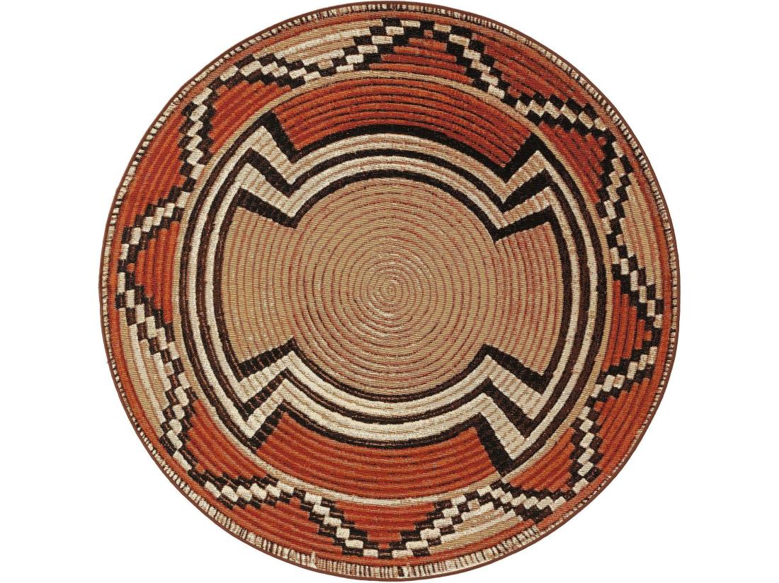 vente unique Tapis d'extérieur & intérieur Artis Beige/Cuivre ø 160 cm rond