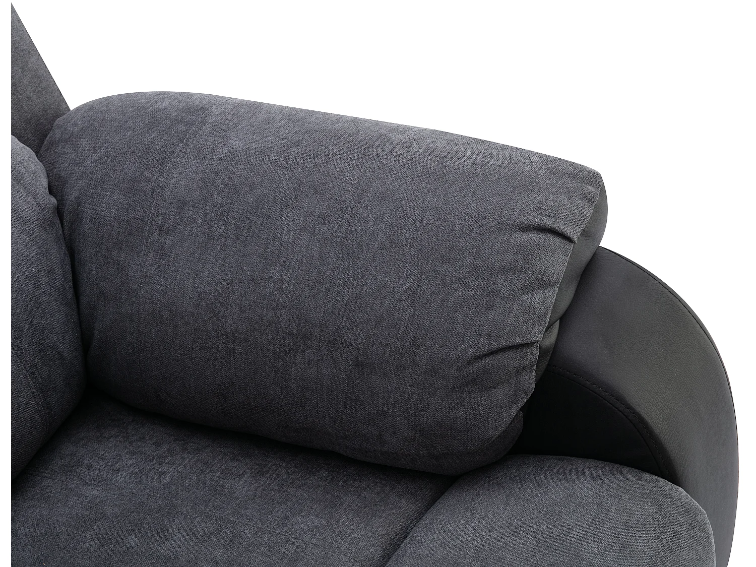 Canapés 3 places 2 places et un fauteuil relax en microfibre et simili gris et noir BRODY