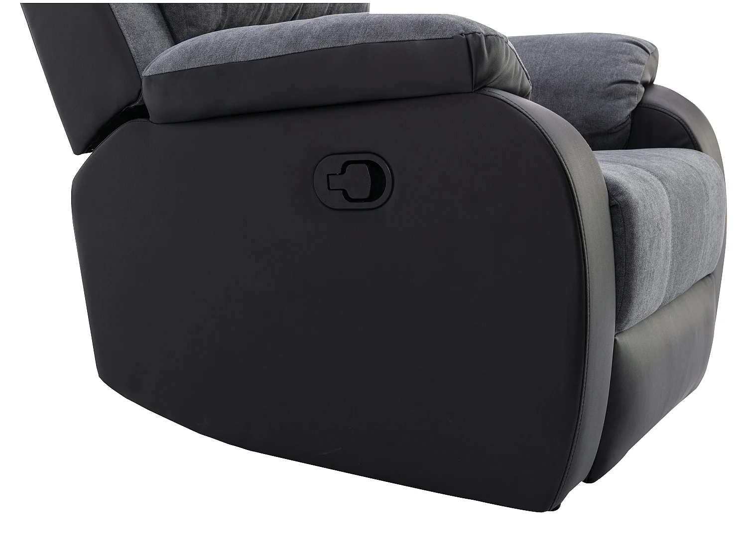 Canapés 3 places 2 places et un fauteuil relax en microfibre et simili gris et noir BRODY