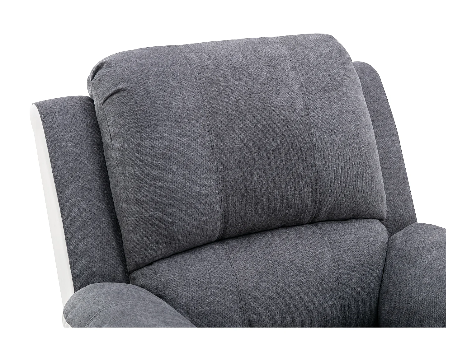 Twee- en driezits-relaxbank en -fauteuil van microvezel en grijs en wit kunstleer BRODY