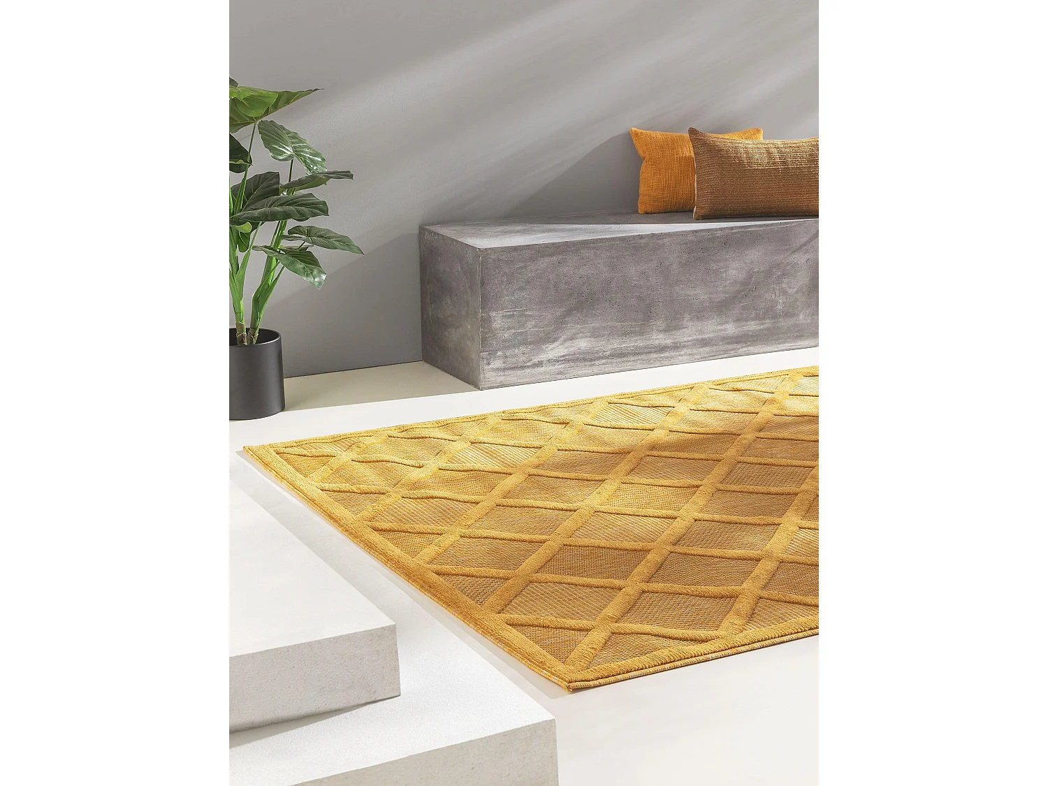 Tapis d'extérieur & intérieur Bonte Jaune 120x170 cm
