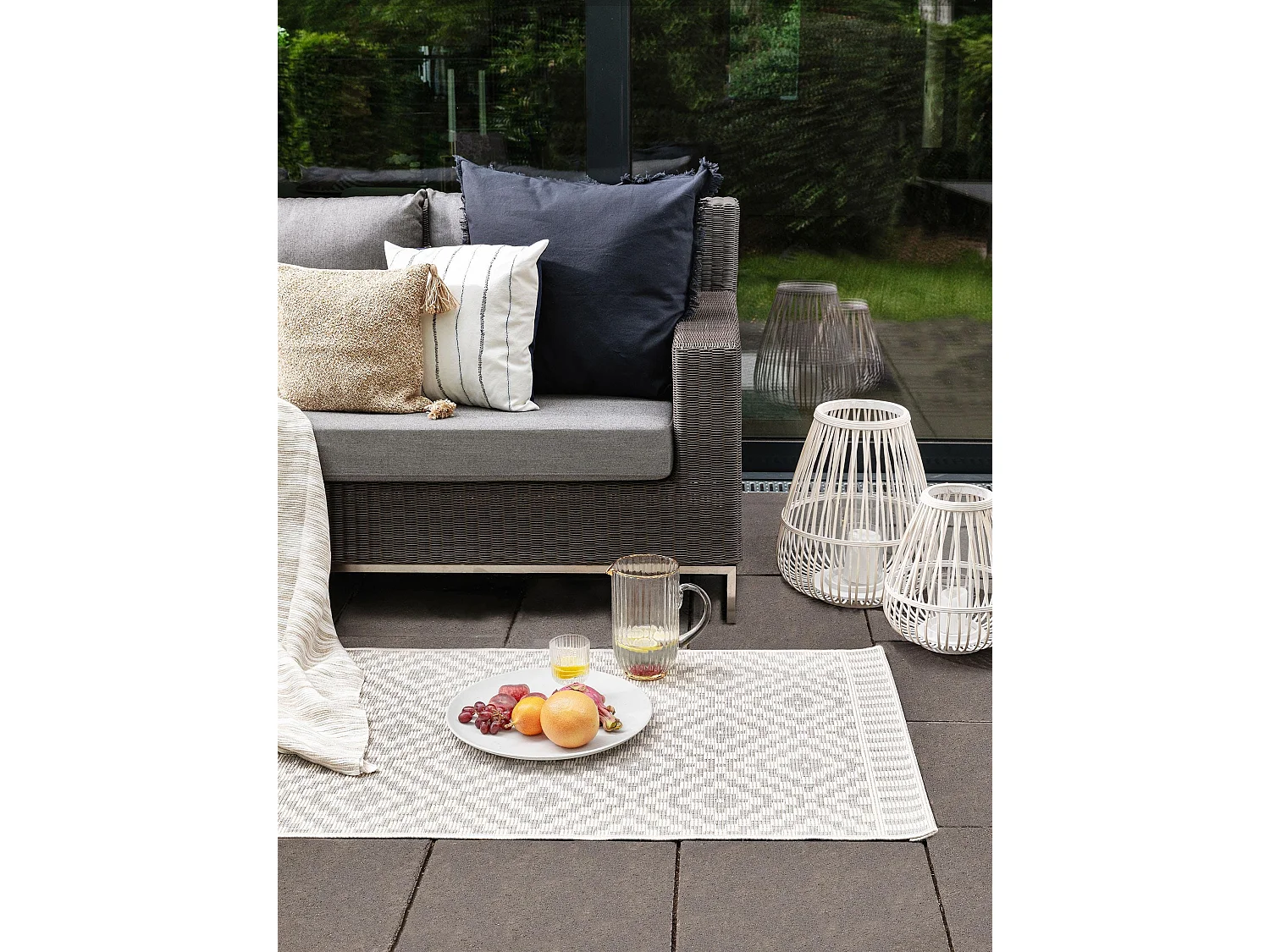 Tapis d'extérieur & intérieur Metro Gris 80x200 cm