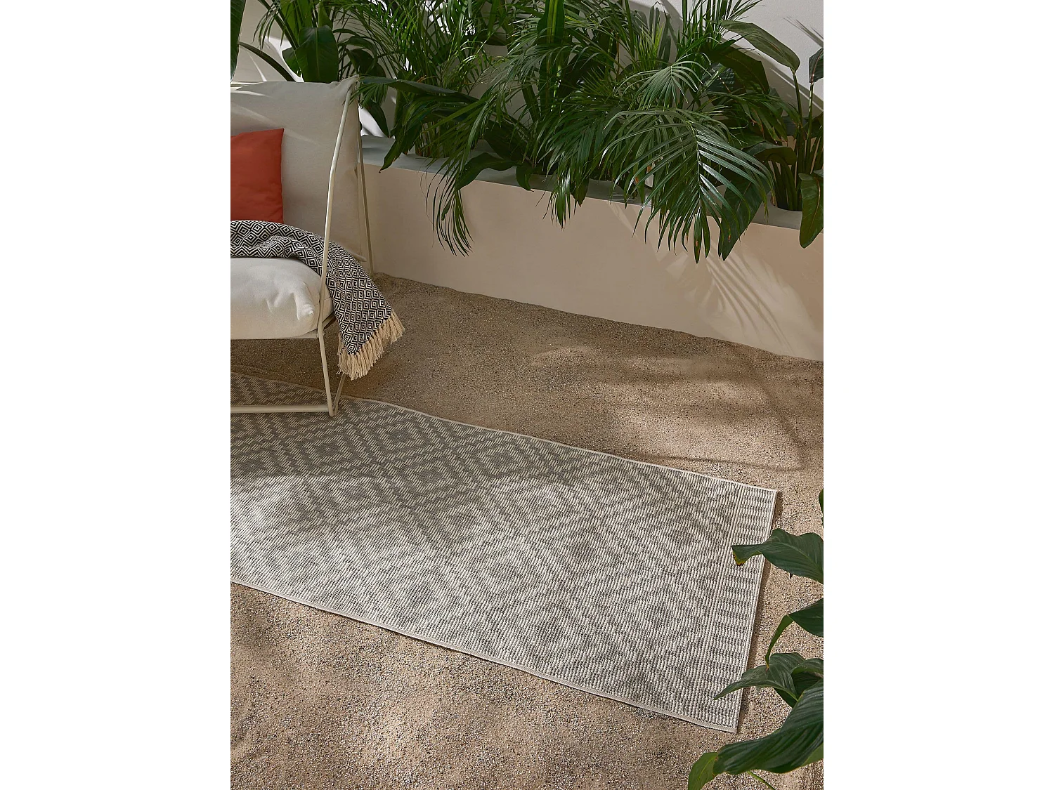 Tapis d'extérieur & intérieur Metro Gris 80x200 cm