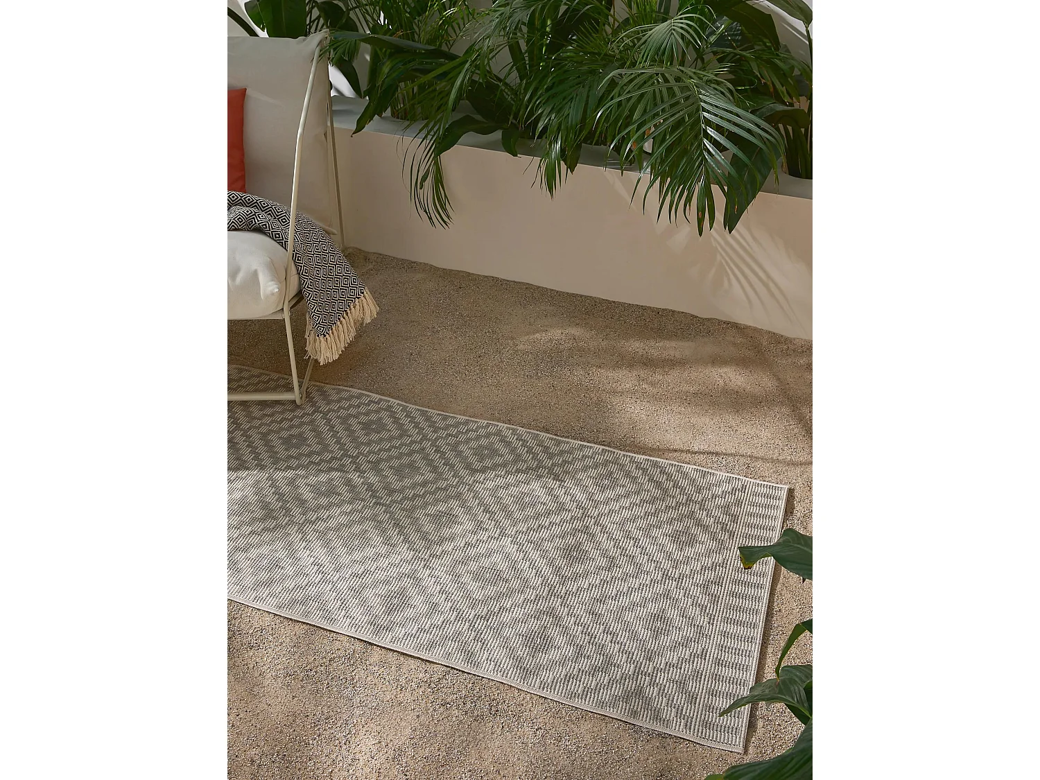 Tapis d'extérieur & intérieur Metro Gris 80x200 cm