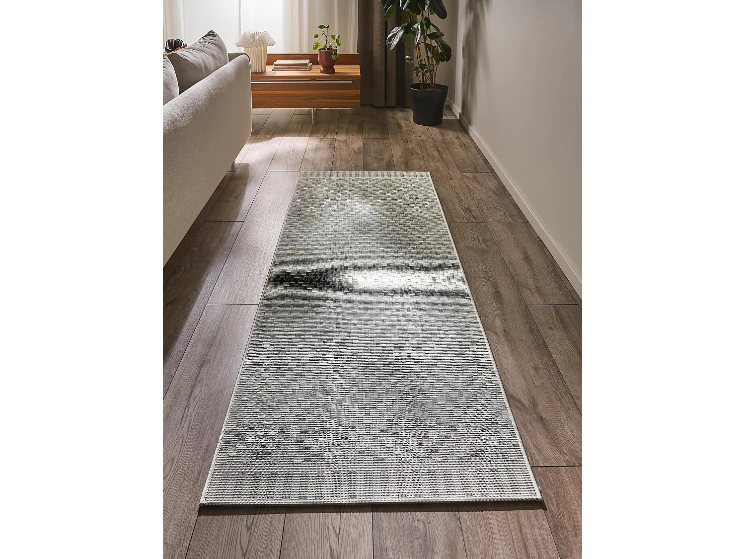 Tapis d'extérieur & intérieur Metro Gris 80x200 cm