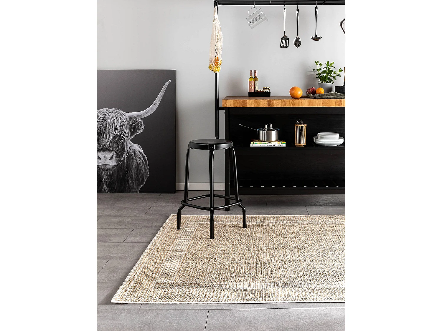 Tapis d'extérieur & intérieur Cleo Crème/Beige 80x150 cm