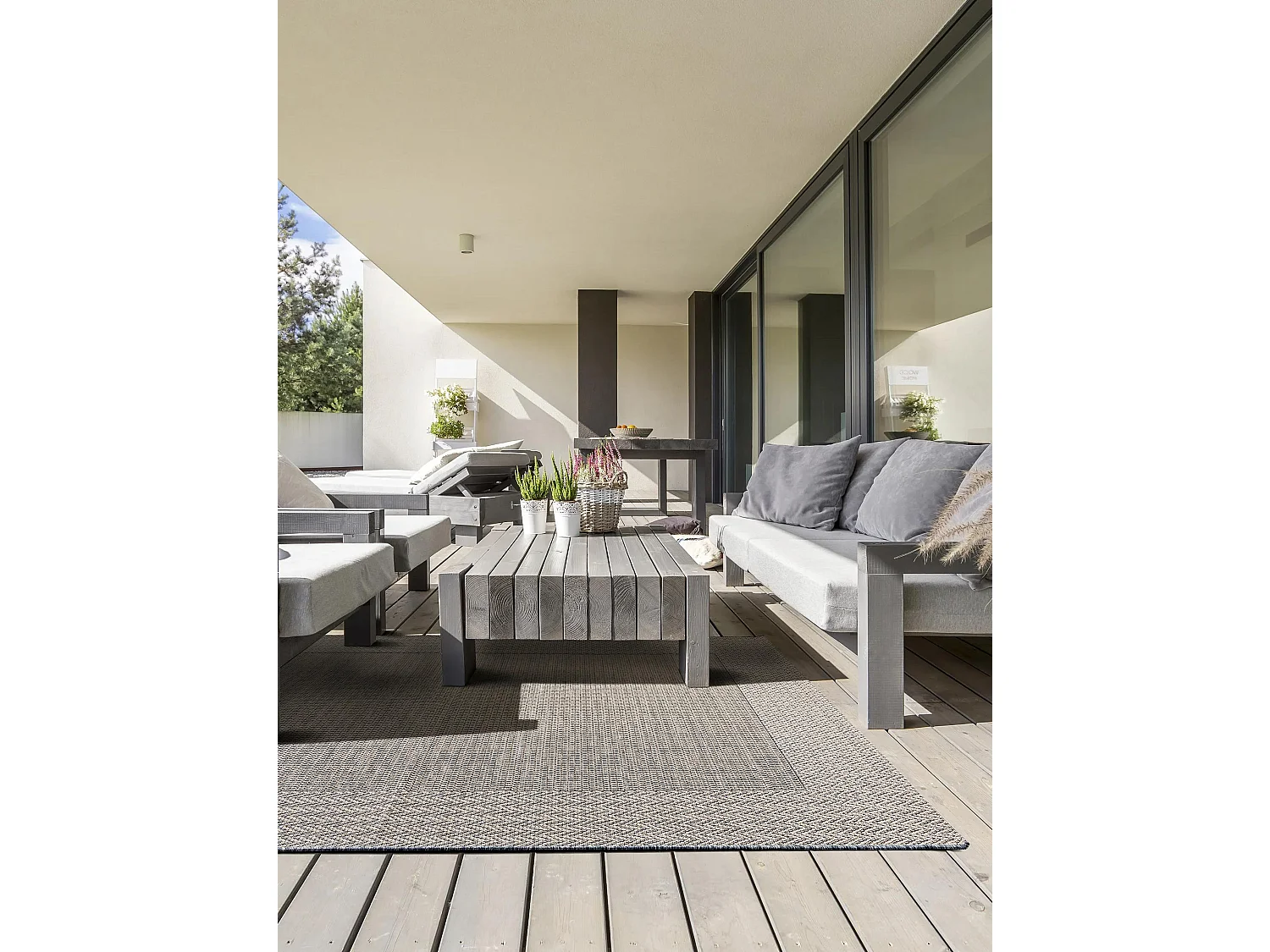 Tapis d'extérieur & intérieur River Beige/Bleu 200x285 cm