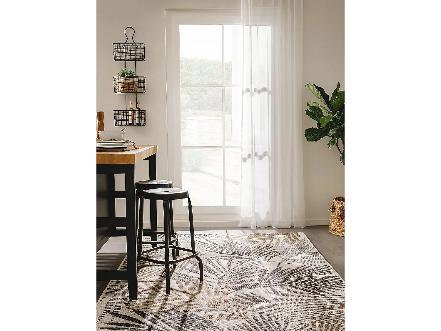 Tapis d'extérieur & intérieur Cleo Noir 120x170 cm