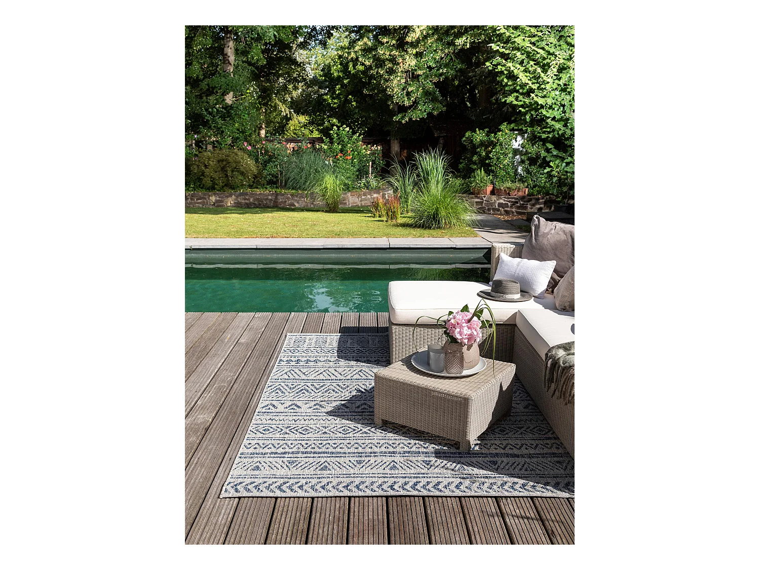 Tapis d'extérieur & intérieur Cleo Bleu 240x340 cm